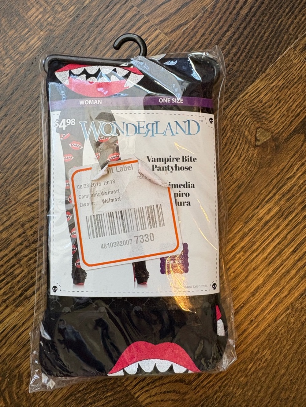 Wonderland Vampire Bite Pantyhose Halloween Goth Dracula Horror One Size